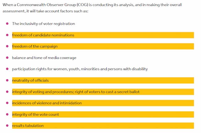 Revised Commonwealth Guidelines for the Conduct of Election Observation in Member Countries 